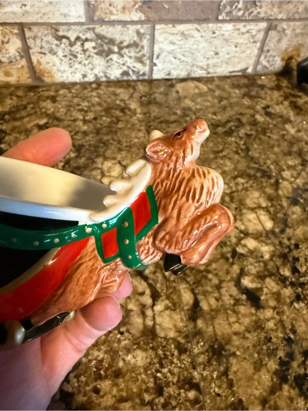 Dept 56 Christmas Tea Santa Reindeer Replacement Tea Cups 3 Jolly St. Nick
